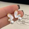 Silver Needle Zircon Flower Pearl Stud Earrings Exquisite Light Luxury High-end Earrings Niche White Versatile Earrings