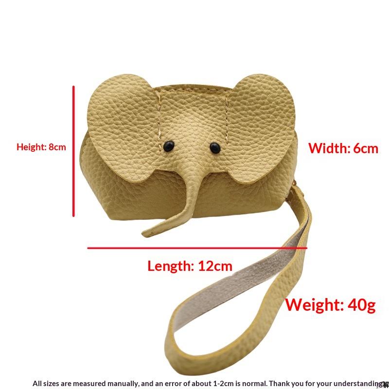 PU Deri Fil Bebek Bozuk Para Cüzdanı Kadın Çantası Süsü Yaratıcı Kart Tutucu Depolama Ruj Zarfı Fermuarlı Para Çantası