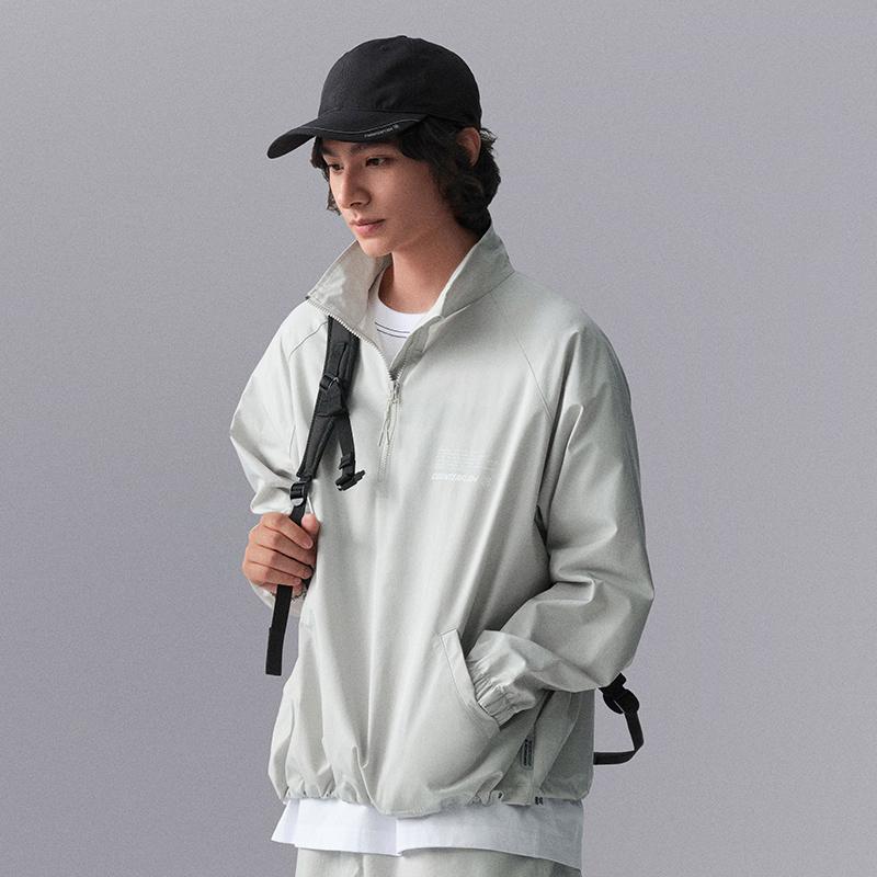 Li Ning CF Attitude Ludique Imprimé Lettres Col Montant Ample Veste Pull Homme vestes AJDU251-4