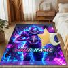 1PC Custom Name Flaming Football Player Theme Floor Mat Ideal for Living Room, Game Rooms, Office, Bedroom,Floor Mat Playful Design249