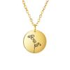 Birth Flower Pendant Necklace Women Stainless Steel Flora Gladiolus Poppy Peony Rose Daisy Necklace Personalized Jewelry