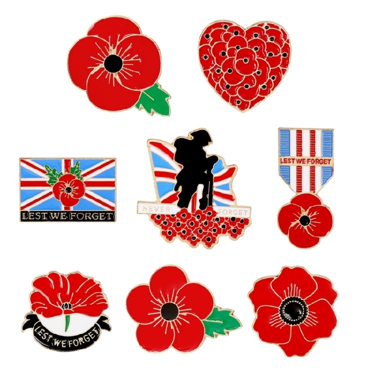 Poppys Lapel Pin Versatile Flower Shape Breastpin Accessory Floral Brooch Pins