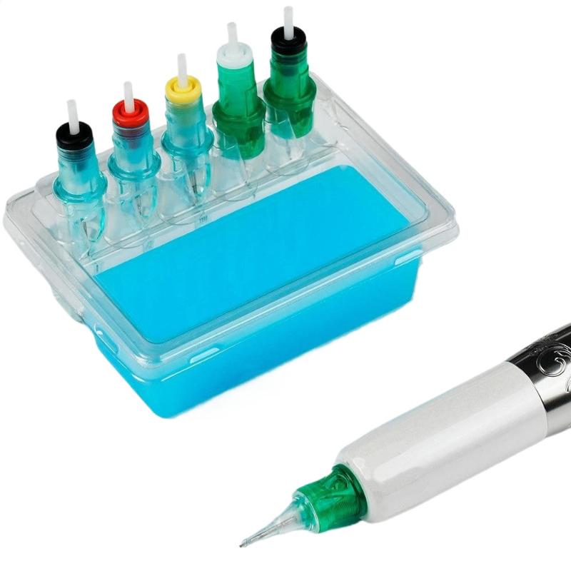 

20 шт. Подставка для тату-игл Водонепроницаемый держатель для картриджей с чернилами Стойка для размещения Одноразовый стаканчик для мытья Чистый Двухслойный