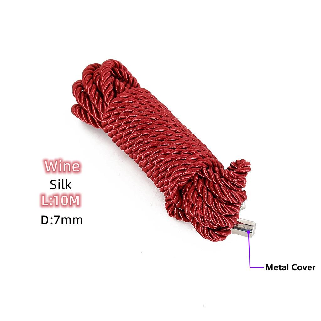 5m 10m Silk Restraints Handcuffs Sexy Binding Rope for Men Women Couples Bdsm Slave Body Bondage Shibari Flirting Erotic Product