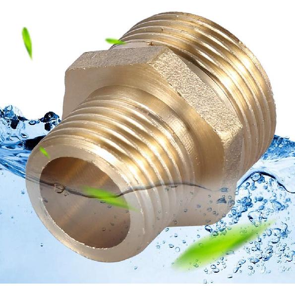 Brass Pipe Fitting,External Thread 3/4" To 1/2" Hex Nipple Reducing Male Pipe Water Tube Fitting Quick Set (Intensification)