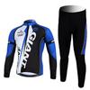 Mens Long Sleeve Cycling Jersey Set Quick Dry Mountain Road Bike Apparel Outdoor Riding Gear