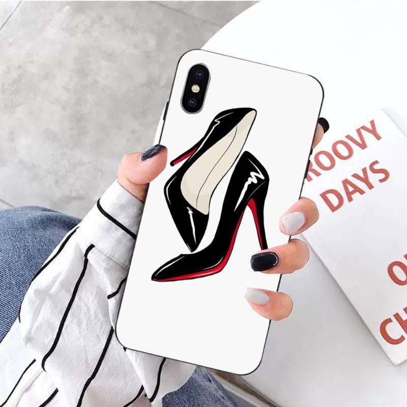 Fashion Girls High Heels Phone Case For IPhone 14 13 12 11 XS X 8 7 6 Plus Mini Pro Max SE 2022 Soft Black Phone Cover