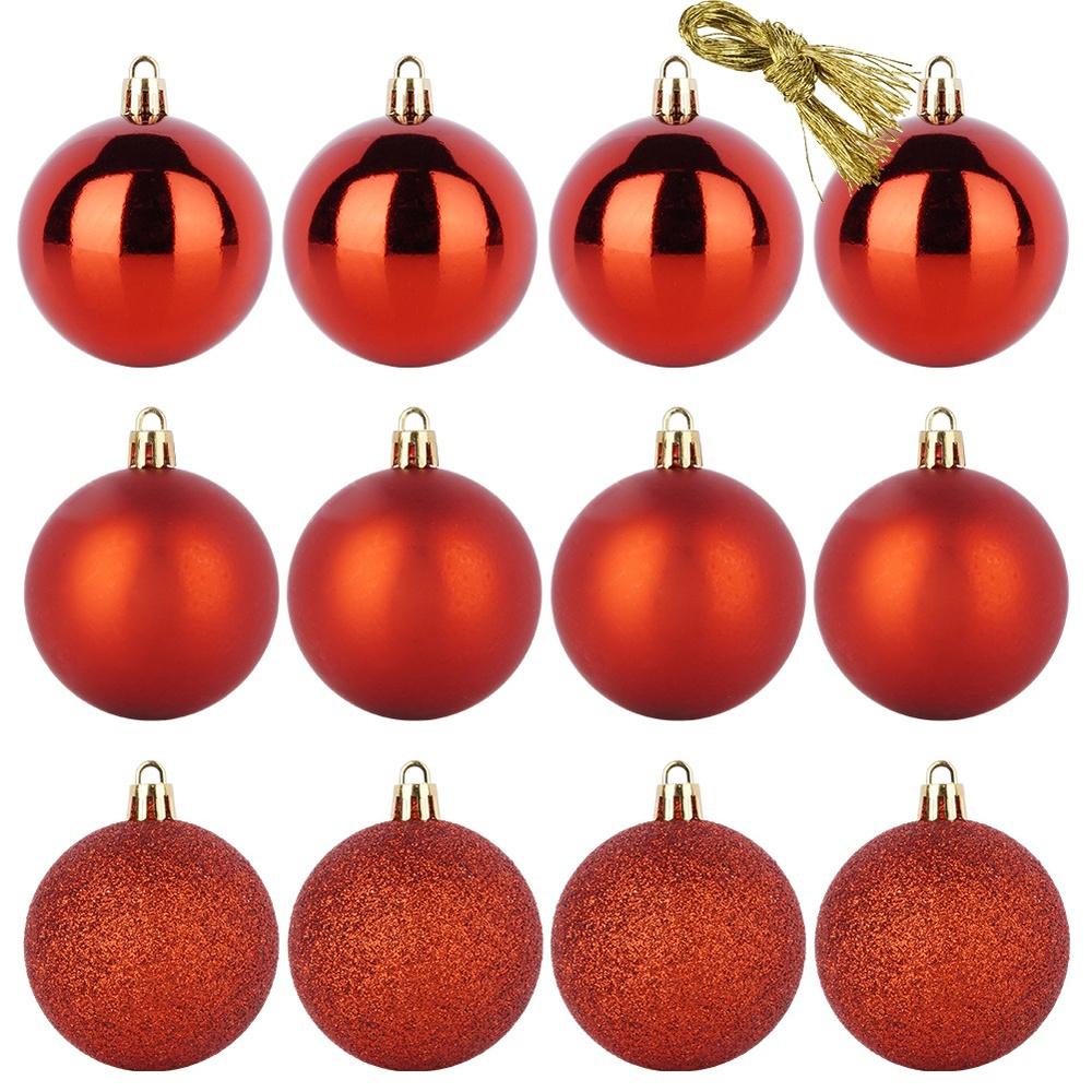 Shatterproof Christmas baubles red 5 cm 16 pcs.