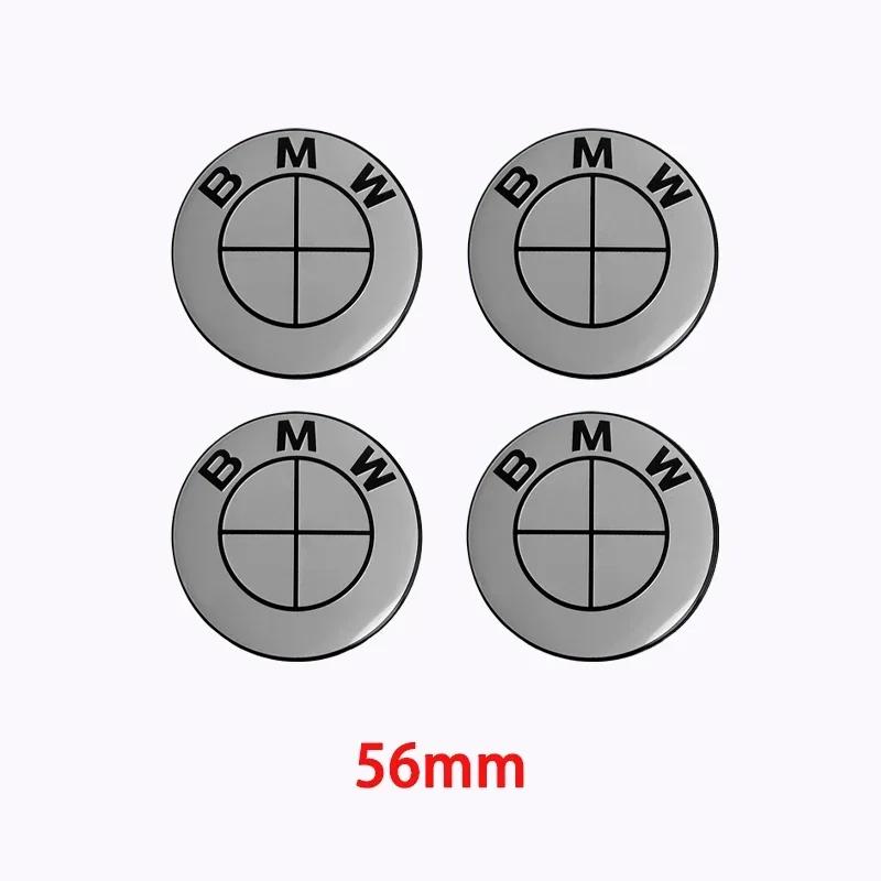 45/74/82mm Hauben-/Kofferraumembleme + 68mm Radnabendeckel - Kompatibel mit BMW 3er/4er/5er Serie & X5/X6 (F-Serie) - Schwarz-Weiss
