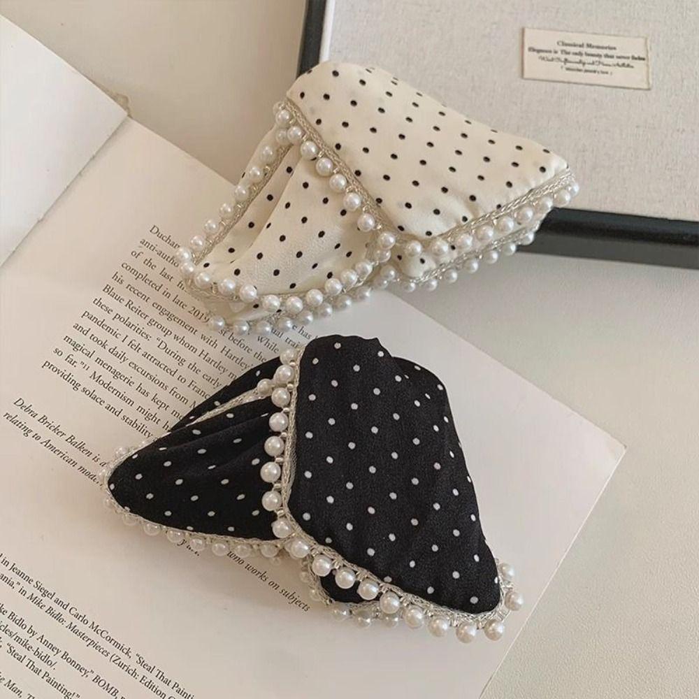 Polka Dot Knot Hair Claws Sweet Style Ponytail Hair Clip Fashionable Hair Clips for Women Girl