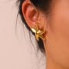 European and American INS Ocean Wind Simple Irregular Starfish Stud Earrings Plated 11K Gold Stainless Steel Waterproof Metal Earrings Women
