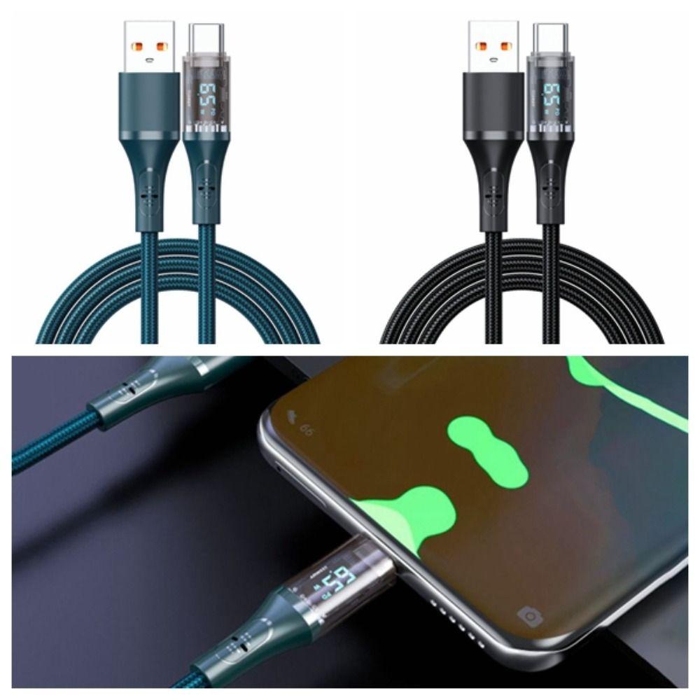 

Fast Charging Type C Fast Charging Cable Weave PD 66W USB C Cable Fast Charge Line Quick Charge зелёный
