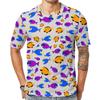 Tiger Animal Pattern 3D Printed T-shirt for Summer Casual Fashion Short Sleeved Top for Men, Cute Elements Round Neck Streetwear