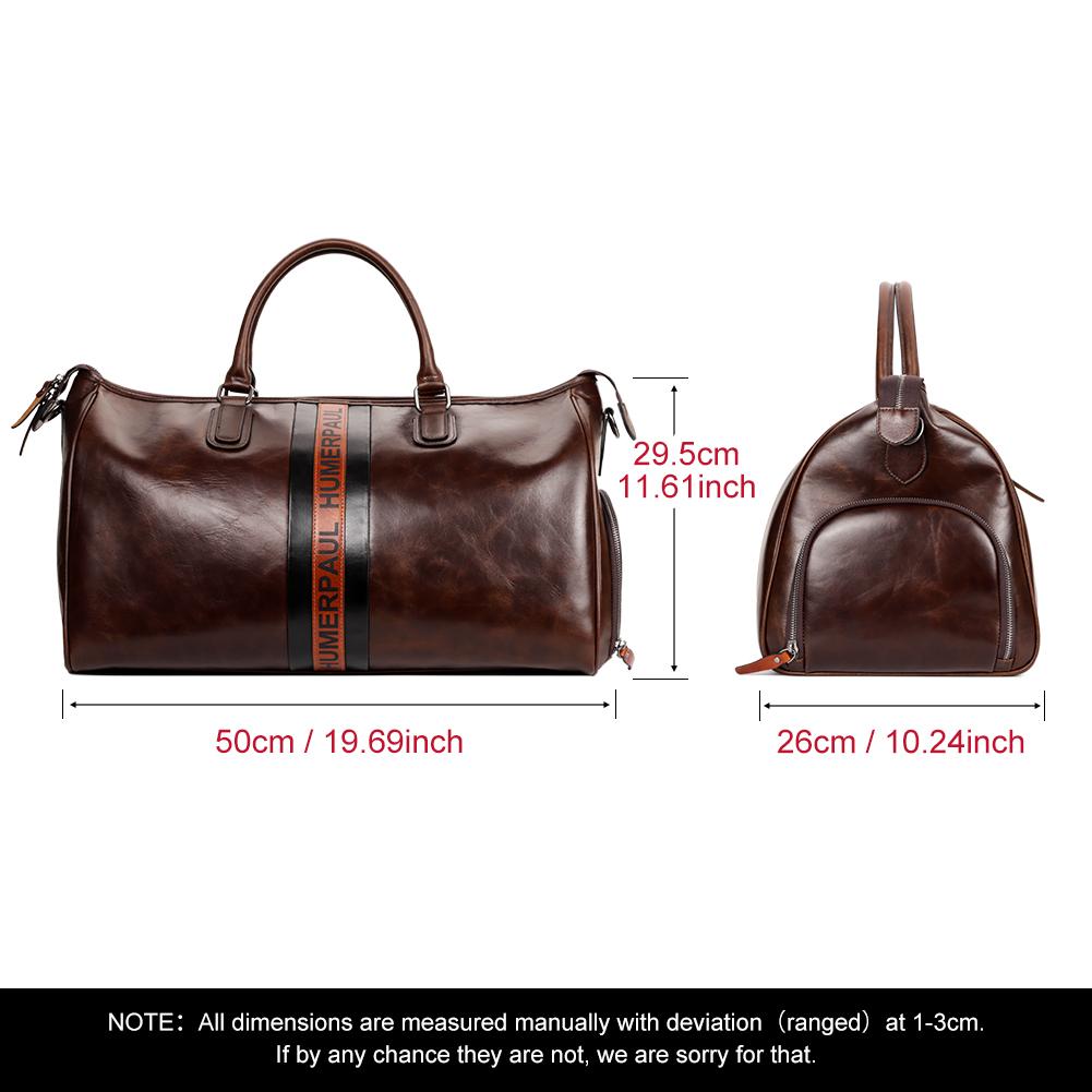 HUMERPAUL Genuine Leather Travel Bag Large Capacity Bag Handbag
