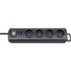 Brennenstuhl 1153304124 X4 Black FR Plug Power Strip with Switch 1 Pc(s)