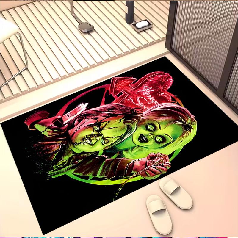 Bride of Chucky Print Rug, Washable Floor Carpet, For Entryway Dorm Laundry Room Office Study, Home Decor Birthday Christmas Gift