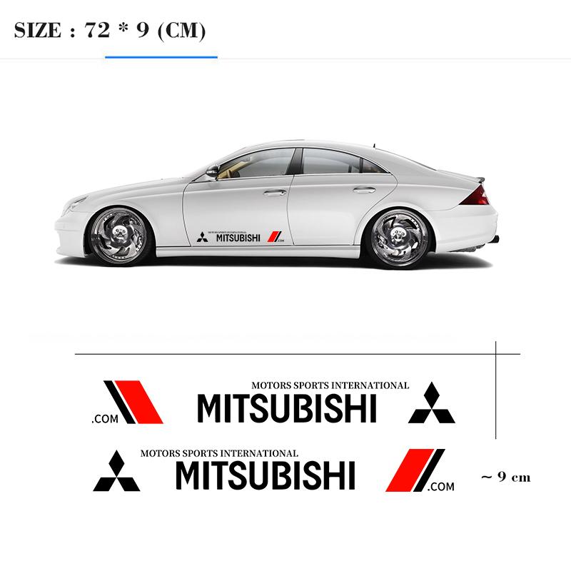 2Pcs Car Logo Door Side Stickers Waterproof Body Decal For Mitsubishi Asx Lancer Pajero 4 Outlander 3 Xl L200 EX10 X Colt Pajero