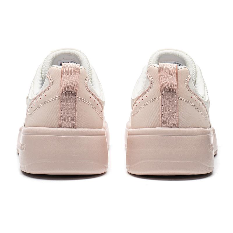 Li Ning Synthetic Leather Fashion Versatile Classic Comfortable Soft Low Top Casual Shoes Women Sneaker Cloud-White Silent-Purple AGCW490-3
