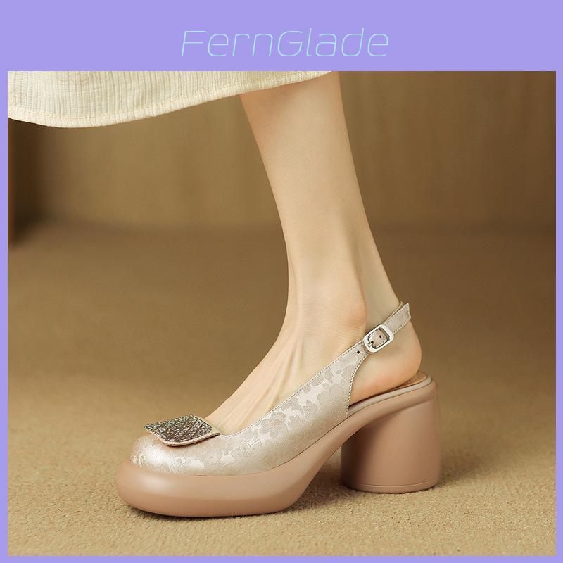 Summer Fashion Thick Heel Sandals For Women With Round Toe And Rubber Sole