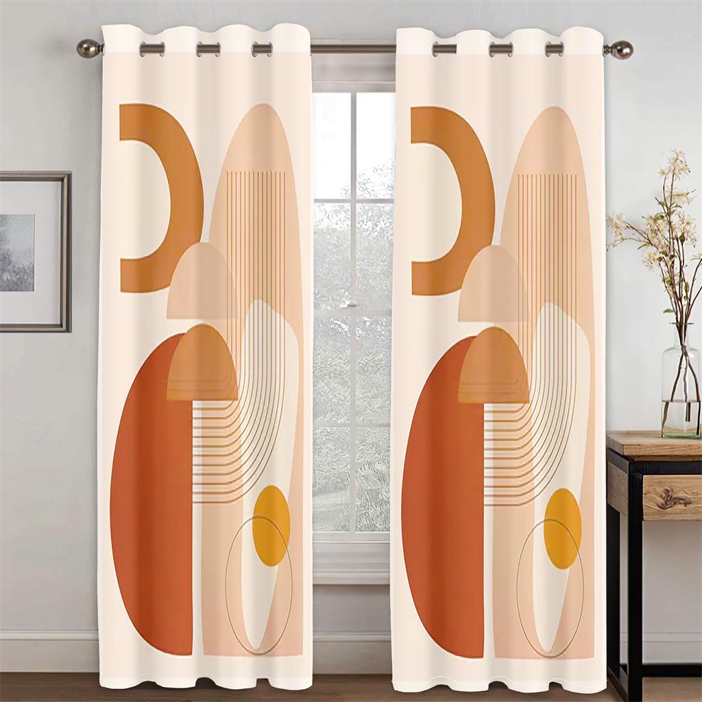 

3D абстрактный геометрический дизайн искусство современная простота бесплатная доставка ping тонкие 2 панели шторы для гостиной спальни декор окна 50W130H(CM)x2&Grommet Top