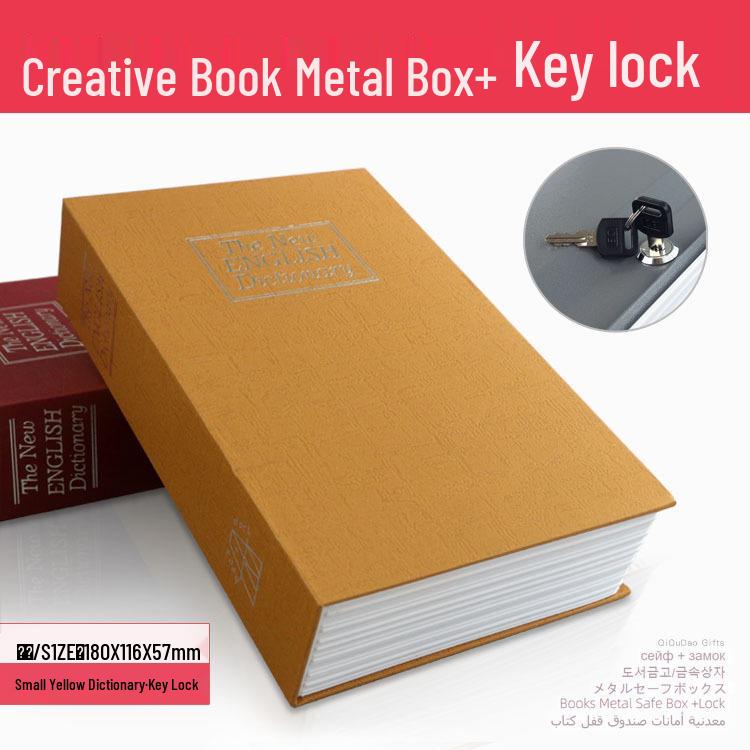 Lockable Metal Book Safe & Coin Bank with Combination Key