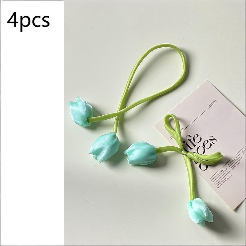 4PCS Adjustable Tulip Curtain Straps Elegant Beautifully Curtain Tieback Creative Fashion Elegant Curtains Tie Rope Living Room