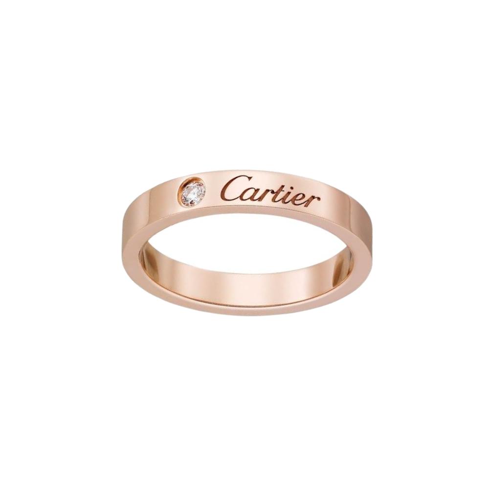 

Cartier C De Класична літера 18K Золото Діамантове кільце Унісекс кільце Рожеве золото B4086400