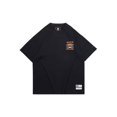 T-shirt à manches courtes imprimé Chu SS20 pour homme, noir, AHSQ549-2