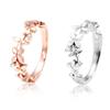 Fresh Flower Finger Rings for Women Silver Color/Rose Gold Color Aesthetic Rings Party Fancy Birthday Gift  Jewelry