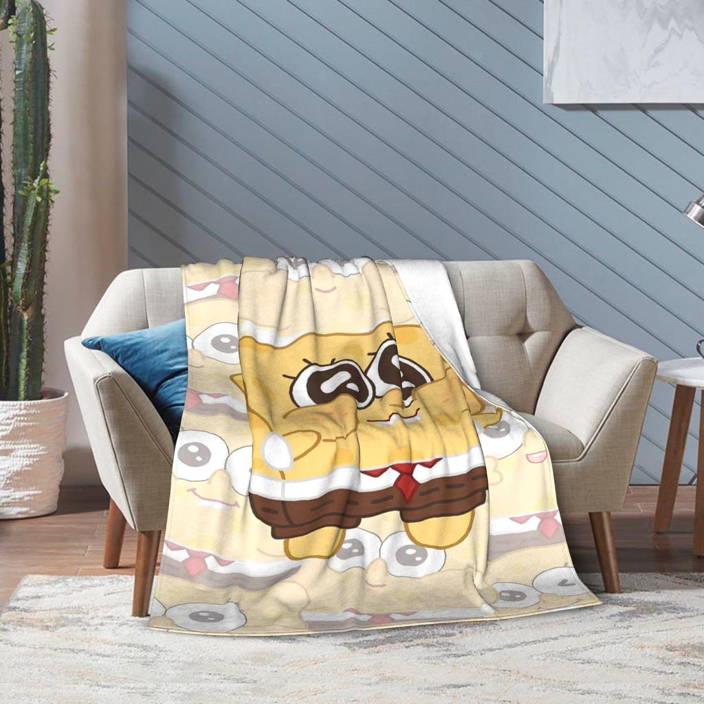 Cute SpongeBob SquarePants Cartoon Blanket Flannel Awesome Warm Throw Blankets for Home Restaurant All Season