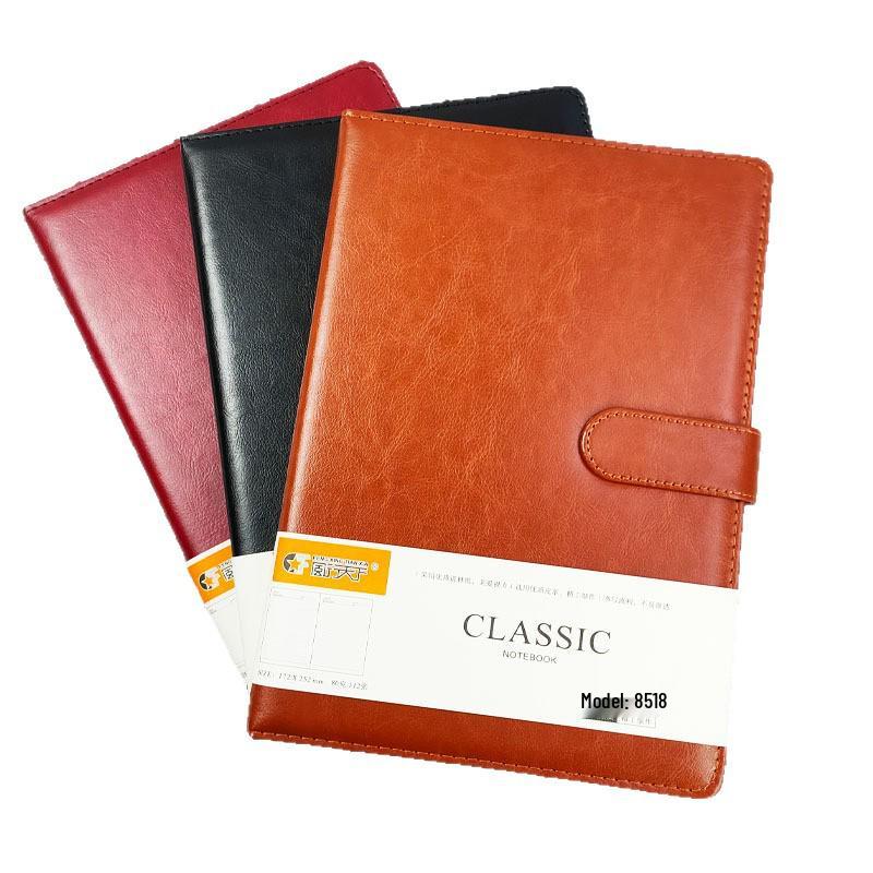 Professional Leather Cover Notebook with Buckle - Ideal for Business Meetings and Diary Entries