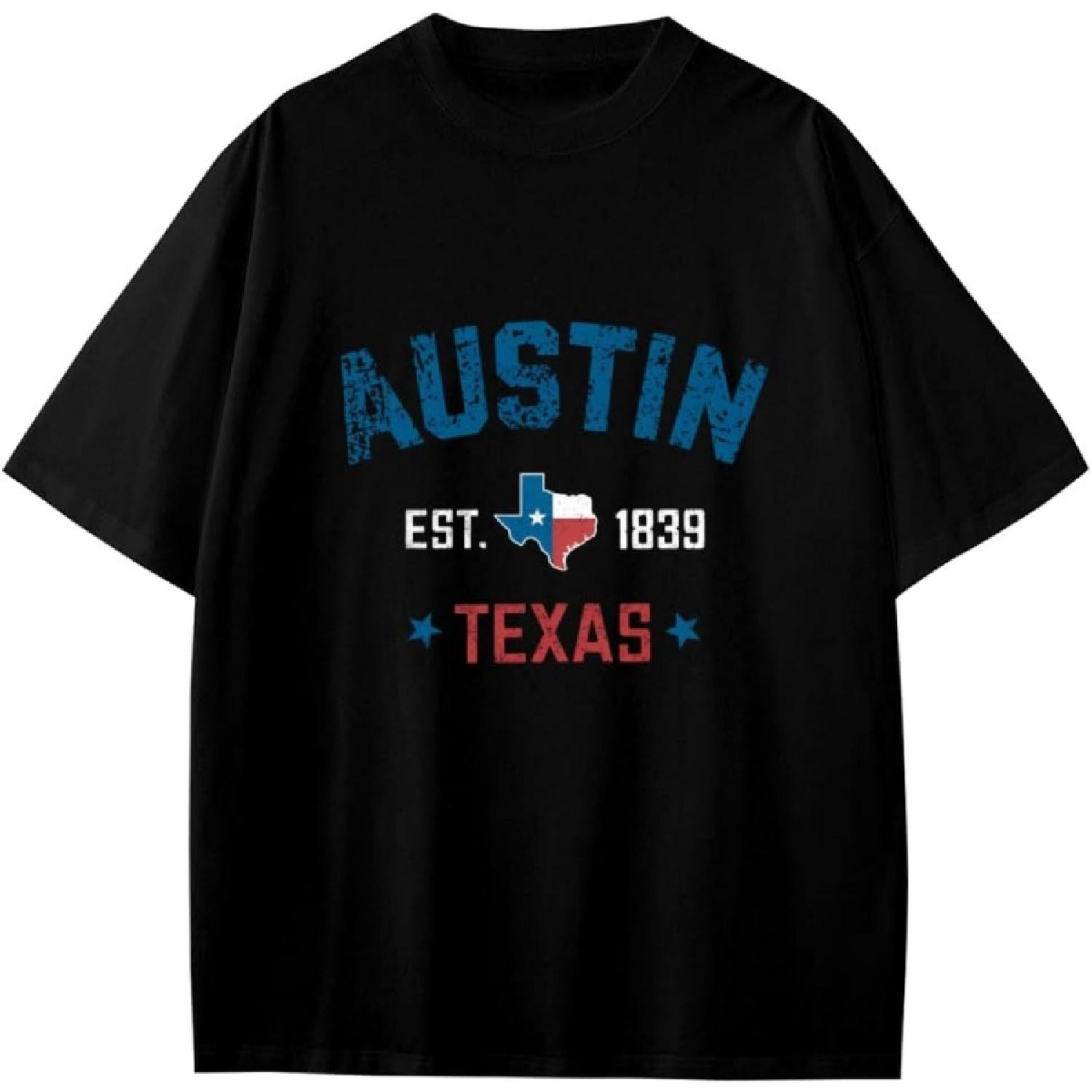 Vintage Style Austin Texas TX Athletic Sports Design Anime Gift Girls Boys Teens T-Shirt S