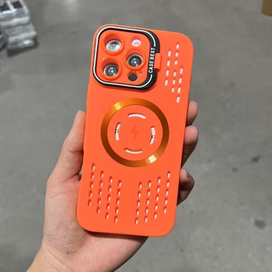 

Подходит для держателя объектива Ip16pro, чехол для телефона, Apple 13/14 дышащий, с отводом тепла, текстура CD, магнитное притяжение, защитный чехол 15 Apple 11