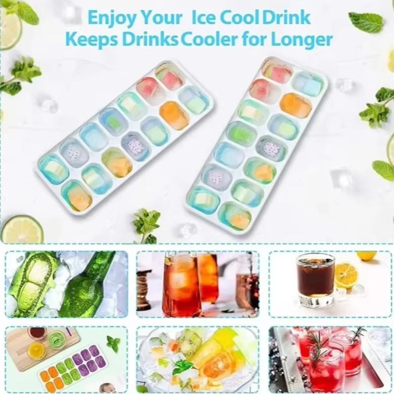 14 Grids Ice Cube Tray Silicone Mold Square Ice Cube Tray Mold Ice Cube Maker Non-toxic Durable Bar Pub Wine Ice Blocks Maker