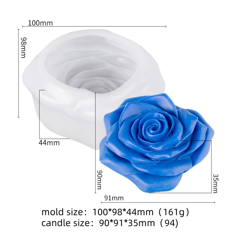 DIY Rose Candle Silicone Mold Handmade 3D Simulation Eternal Rose Soap Resin Chocolate Cake Making Mold Wedding Decoration Gift