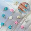 10Pcs Ocean Starfish Shell Nail Charms Nail Rhinestones 3D Diamond Alloy Nail Art Decoration DIY Manicure Nail Part Salon Summer