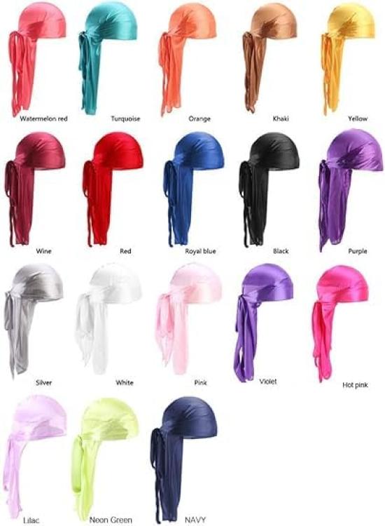 BERUKO Durag Hip Hop Bandana Dance Dancer Dance Lightweight white