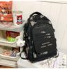 Schoolbag Korean version ins schoolbag female college student cute bear print backpack high school junior high school student large capacity backpack 