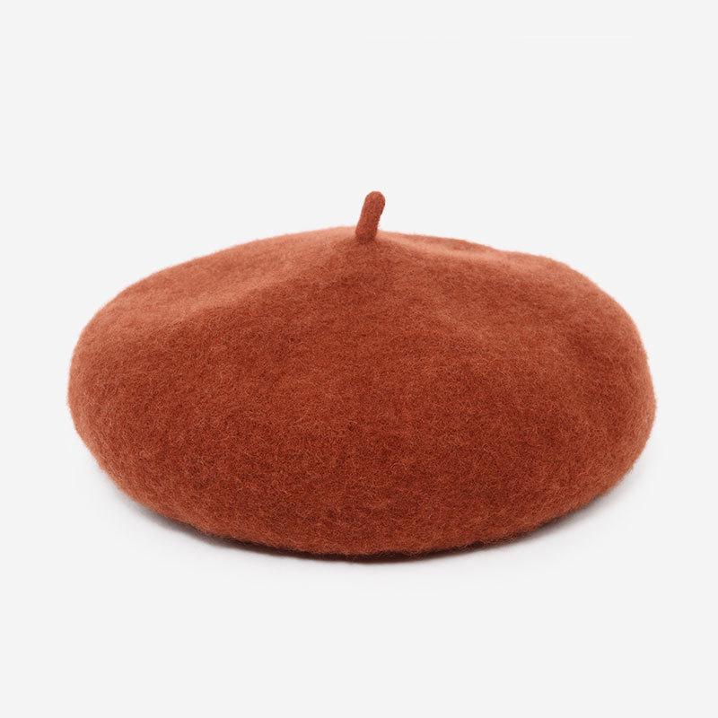 Wool Felt Beret Women British Style Girls Beret Hat Lady Solid Color Winter Hats