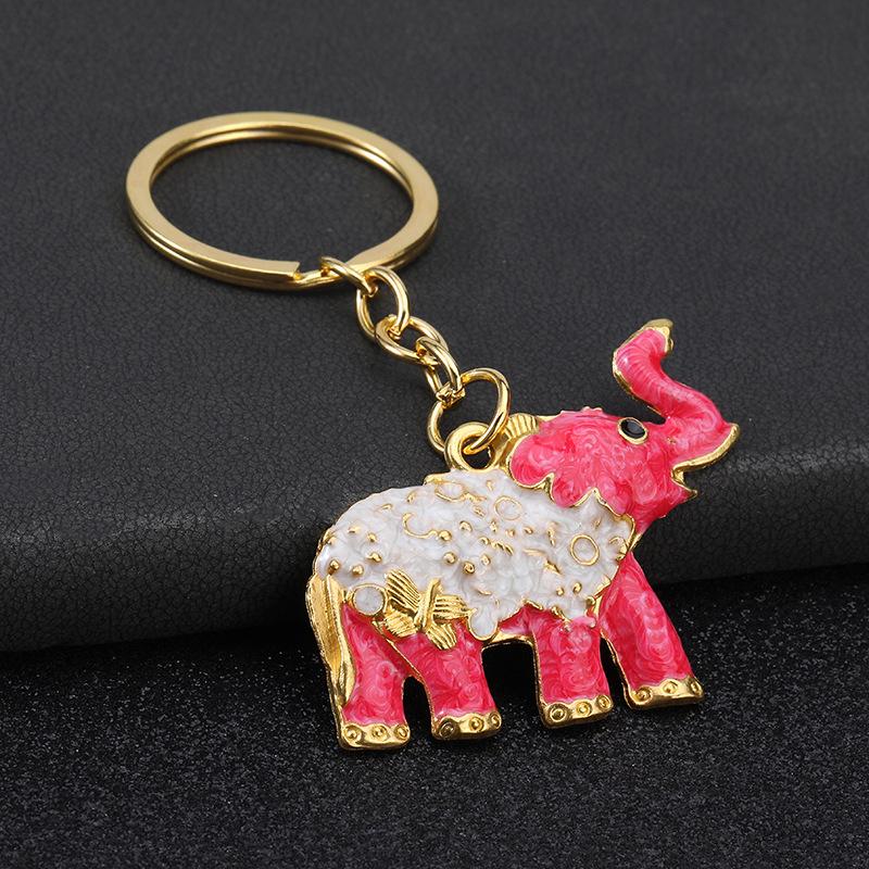 Vintage Colorful Elephant Keychain Creative Cute Animal Bag Car Key Ring For Men Women Gift