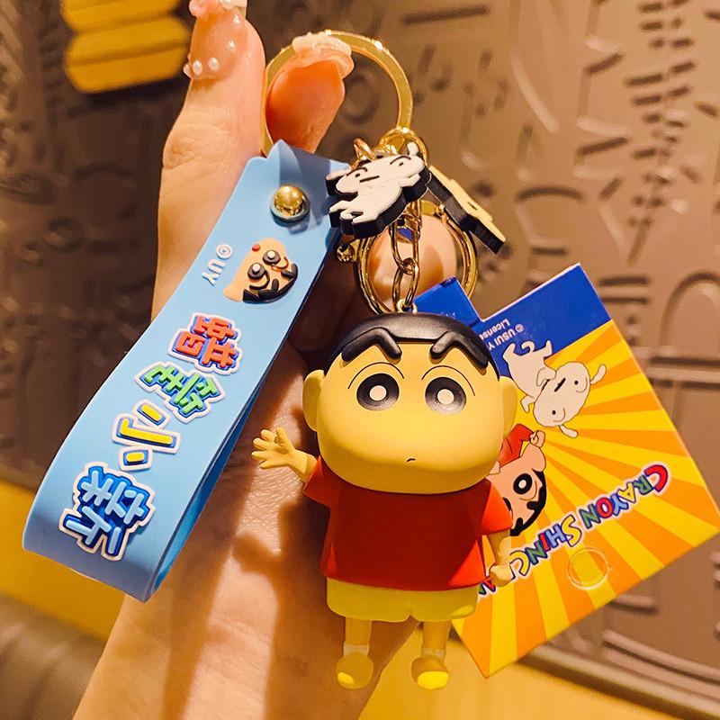 

Whimsical Shinchan Crayon Keychain Durable Silicone Bag Charm Ideal For Parties Waving
