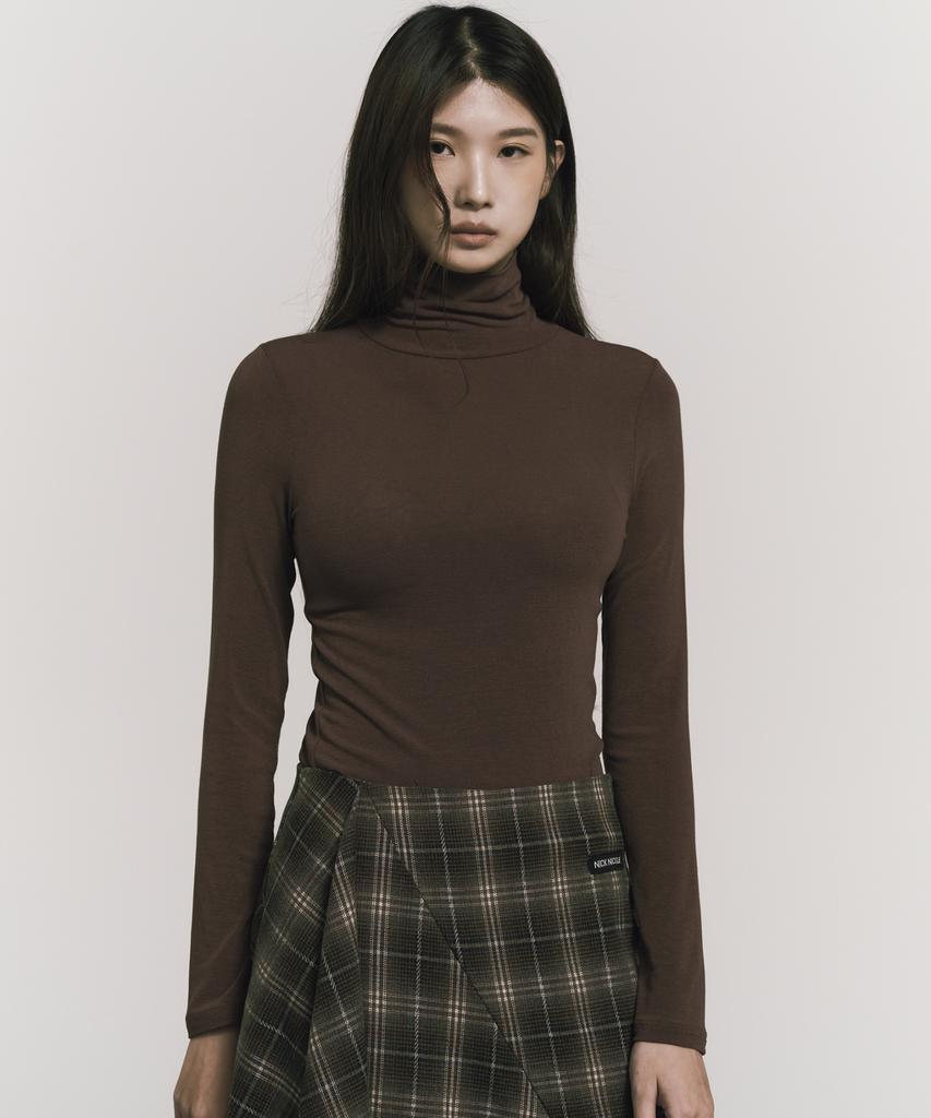 Nigaennikol [Essential] Soft Turtleneck Slim Top_6 Color