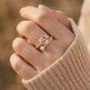 Elegant Tulip Flower Imitation Pearl Rings for Women Light Luxury Inlaid Cubic Zirconia Finger Ring Wedding Party Charm Zircon