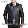 Haining Men's Real Leather Jacket - Middle-Aged and Elderly Spring Autumn Business Casual Fleece-Lined Coat