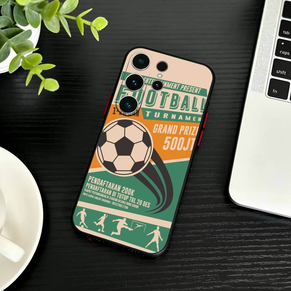 Fire Football Soccer Ball  Phone Case For Samsung S26,S25,S24,S23,S22,S21,S20,Plus,Fe,Lite,Others Black Cover