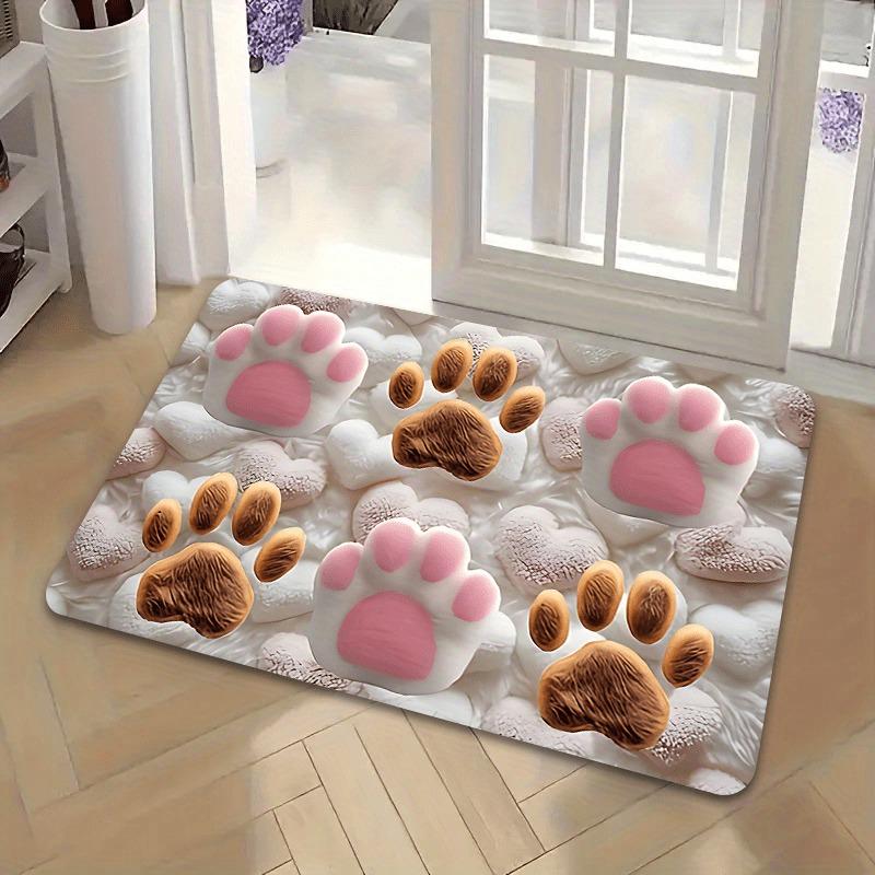 Soft plush cat claw print pad, pink and brown claw design
