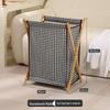 Solid Wood Foldable Laundry Hamper: Large, Durable Storage Basket for Clothes in Laundry Room or Bathroom.