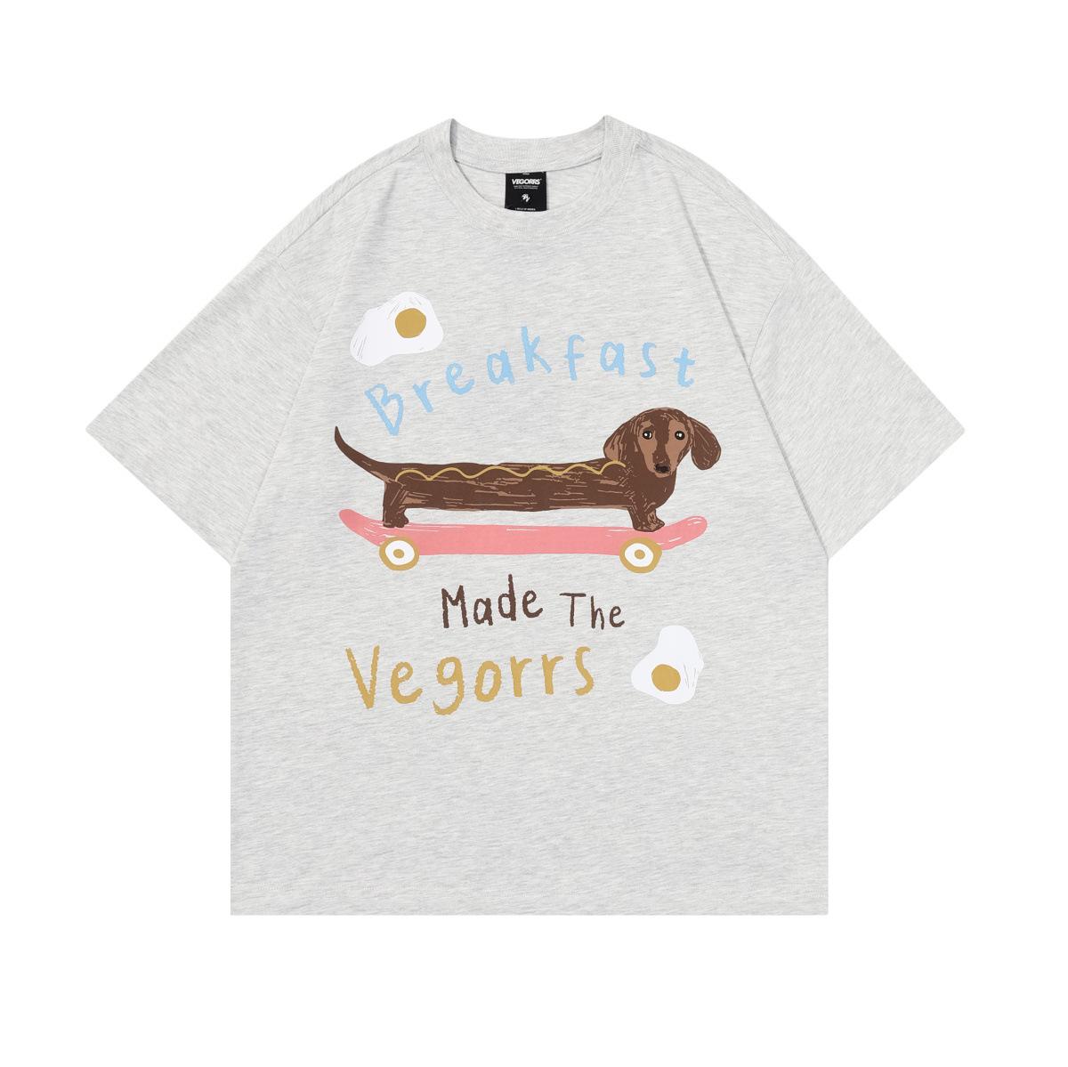 

Модные летние новые китайские повседневные свободные футболки с короткими рукавами для мужчин и женщин с принтом мультяшной собаки XL