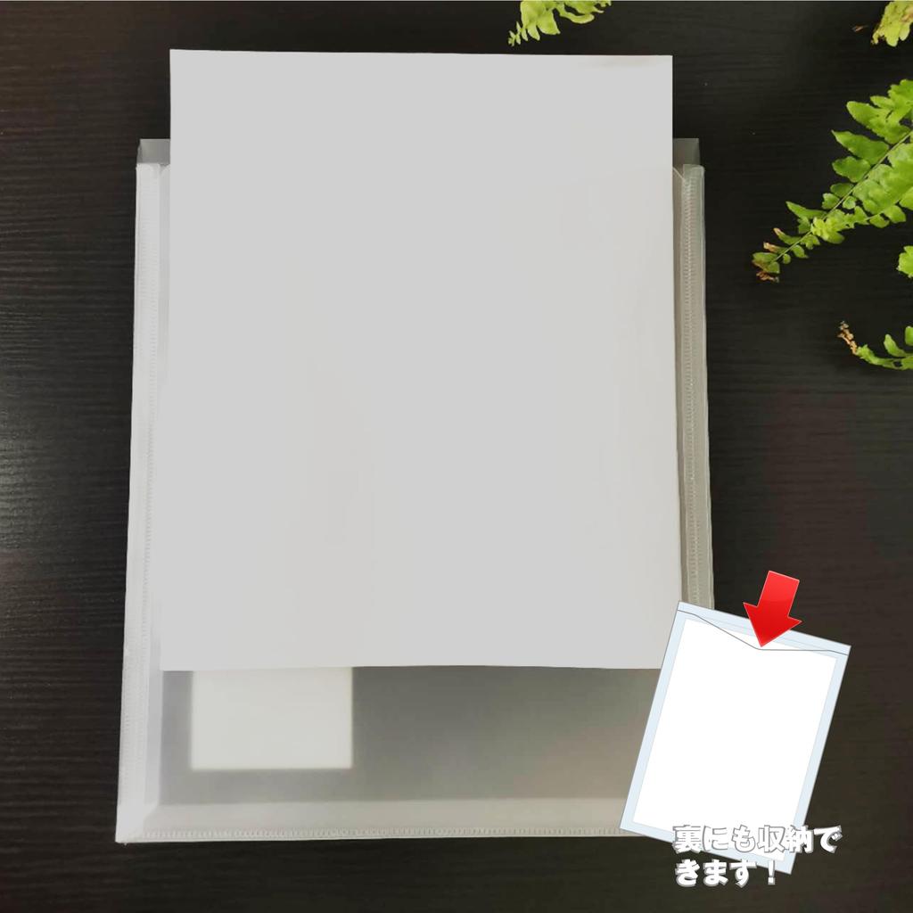 Clear File A4 with Back Pocket and Button 10 Pieces I.S. Case, Vertical, Closure,