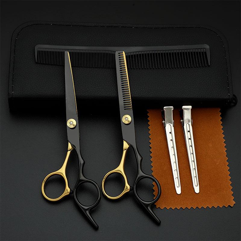Multi-Color Hairdressing Scissor Set: Flat & Tooth Scissors for Salon Use